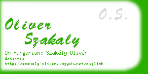 oliver szakaly business card